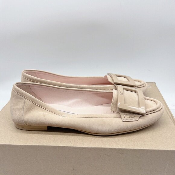 Roger Vivier Women's Shoes Flats Square Buckle Shallow Round Toe Heels 40 US 10 - Picture 5 of 14